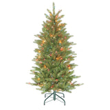 Puleo International 4.5' Pre-Lit Slim Fraser Fir Artificial Christmas Tree - 4.5