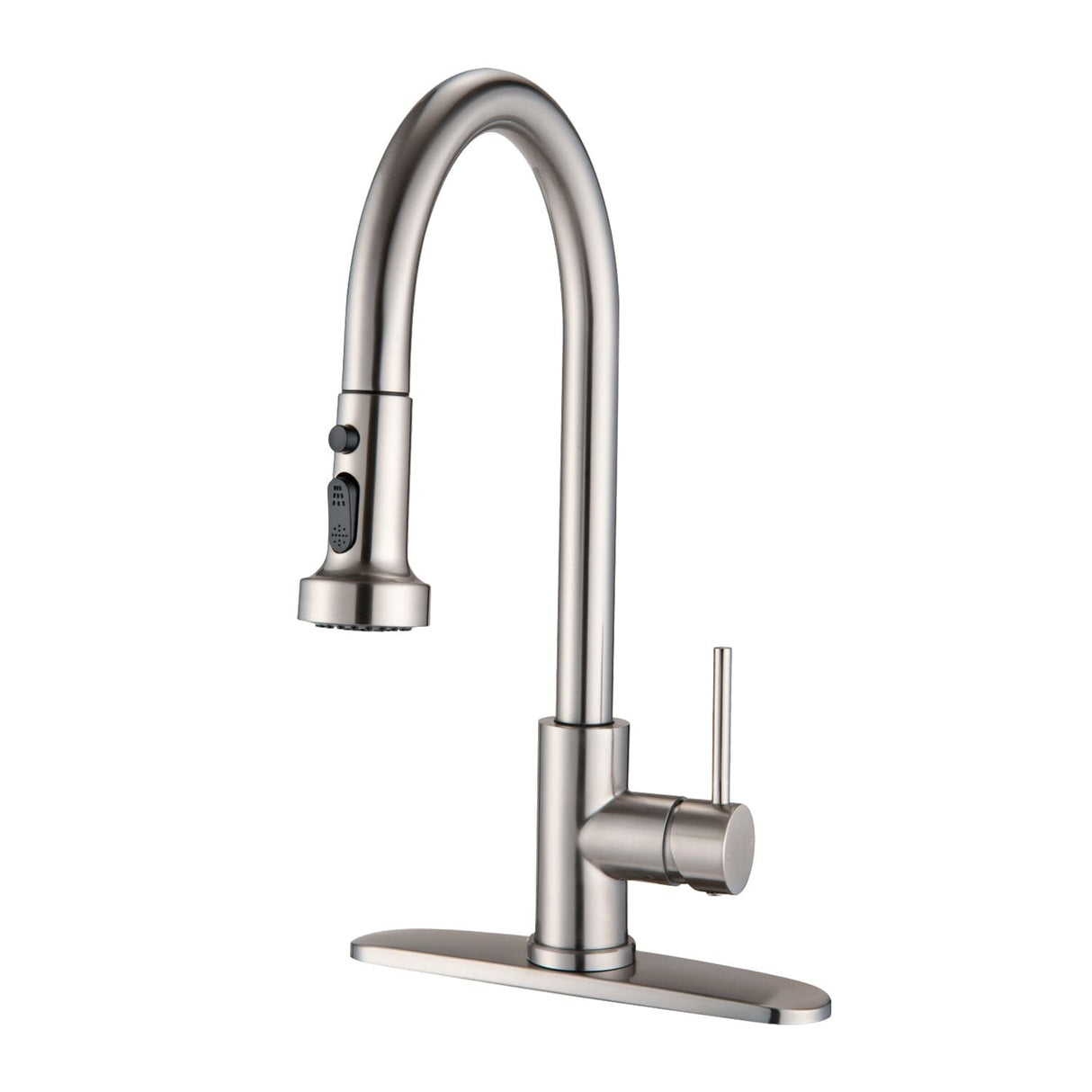 Pull Down Kitchen Faucet With Soap Dispenser Single Handle Kitchen Sink Faucet One Hole Stainless Steel Modern Basin Mixer Taps