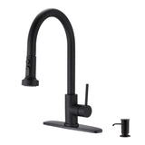 Pull Down Kitchen Faucet With Soap Dispenser Single Handle Kitchen Sink Faucet One Hole Stainless Steel Modern Basin Mixer Taps