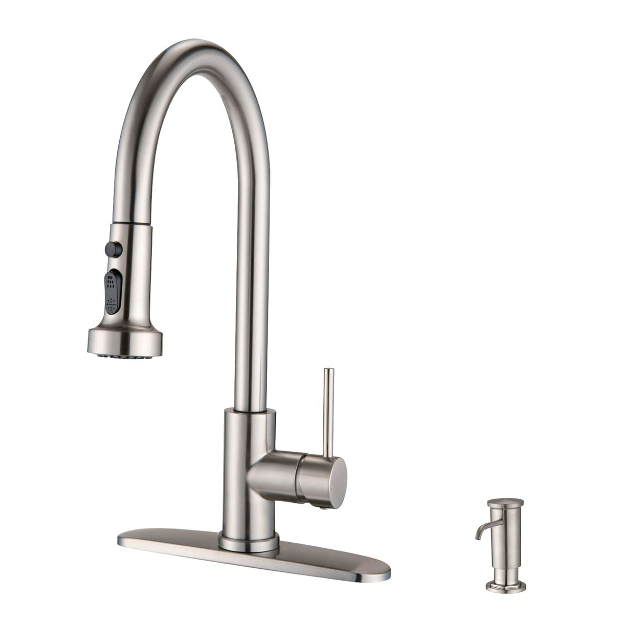 Pull Down Kitchen Faucet With Soap Dispenser Single Handle Kitchen Sink Faucet One Hole Stainless Steel Modern Basin Mixer Taps