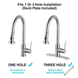 Pull Down Kitchen Faucet With Soap Dispenser Single Handle Kitchen Sink Faucet One Hole Stainless Steel Modern Basin Mixer Taps