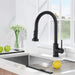 Pull Down Kitchen Faucet With Soap Dispenser Single Handle Kitchen Sink Faucet One Hole Stainless Steel Modern Basin Mixer Taps