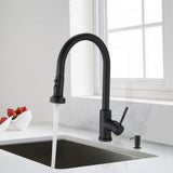 Pull Down Kitchen Faucet With Soap Dispenser Single Handle Kitchen Sink Faucet One Hole Stainless Steel Modern Basin Mixer Taps