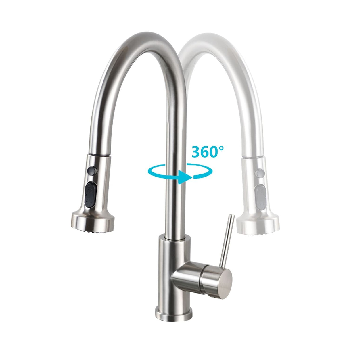 Pull Down Kitchen Faucet With Soap Dispenser Single Handle Kitchen Sink Faucet One Hole Stainless Steel Modern Basin Mixer Taps