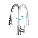 Pull Down Kitchen Faucet With Soap Dispenser Single Handle Kitchen Sink Faucet One Hole Stainless Steel Modern Basin Mixer Taps