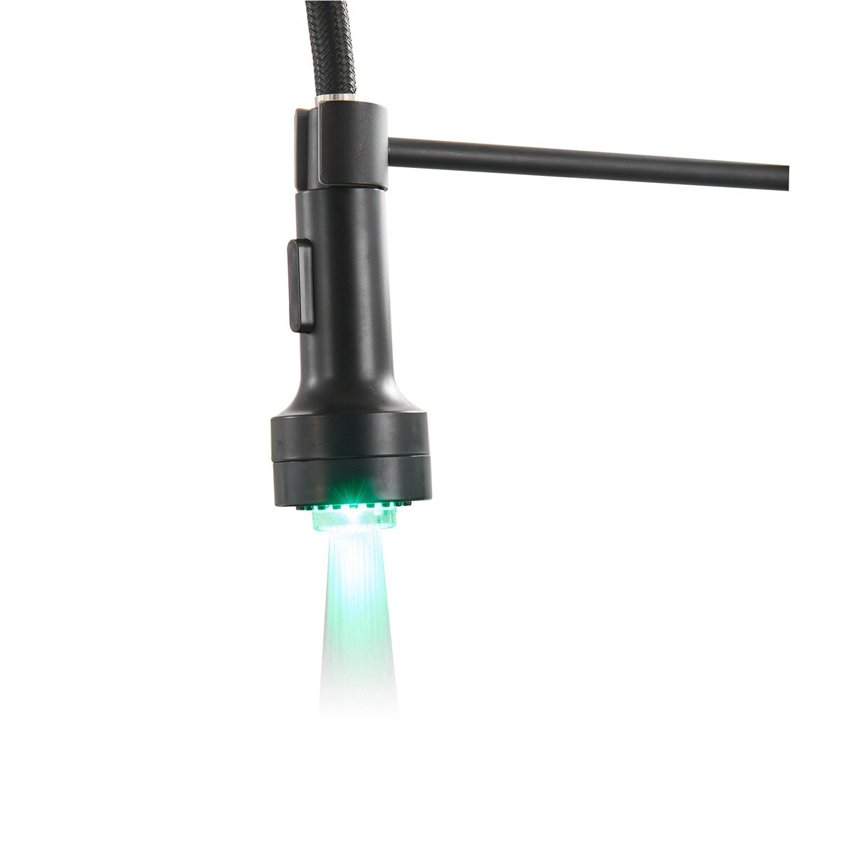 Pull Down Spray Swivel Kitchen Faucet w/LED 2 Spout