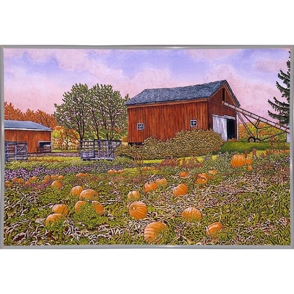 Pumpkin Patch-THEWIN9572 Print 18.5"x27.5" by Thelma Winter