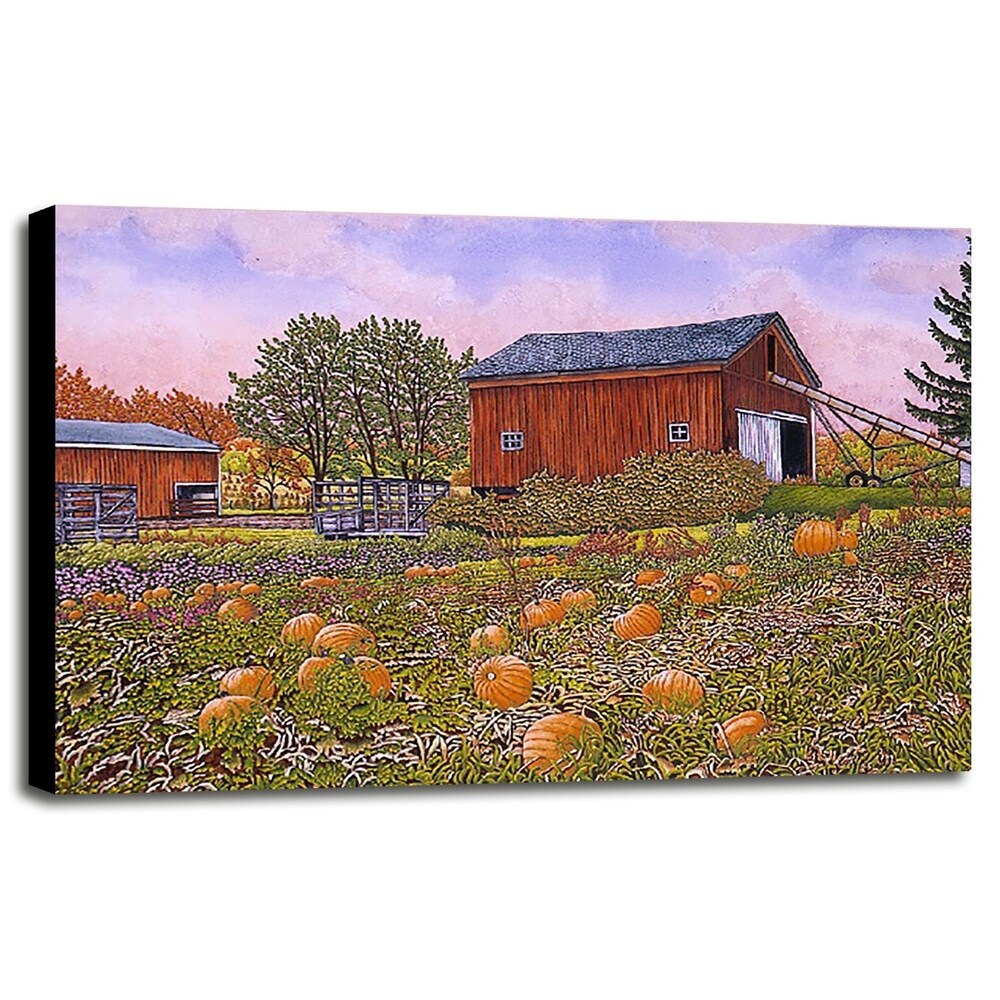 Pumpkin Patch-THEWIN9572 Print 18.5"x27.5" by Thelma Winter