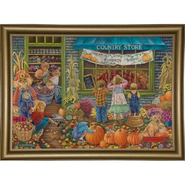 Pumpkin Time-TRIREI103215 Framed Print 26.75"x38" by Tricia Reilly-Matthews