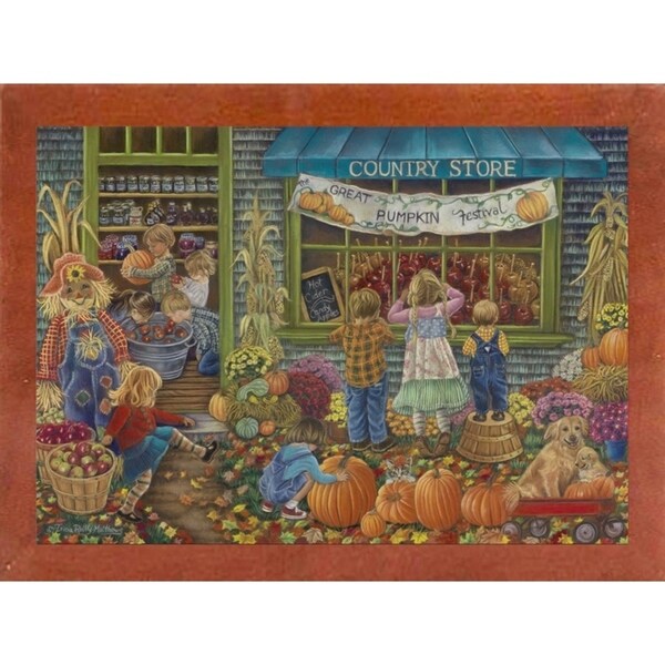 Pumpkin Time-TRIREI103215 Framed Print 26.75"x38" by Tricia Reilly-Matthews