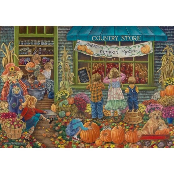 Pumpkin Time-TRIREI103215 Framed Print 26.75"x38" by Tricia Reilly-Matthews