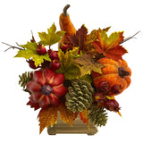 Pumpkin, Gourd, Berry and Maple Leaf Artificial Arrangement - 11