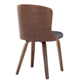 Punpa Curved Wood Dining Side Chair PU Leather Padded Seats (Set 2)