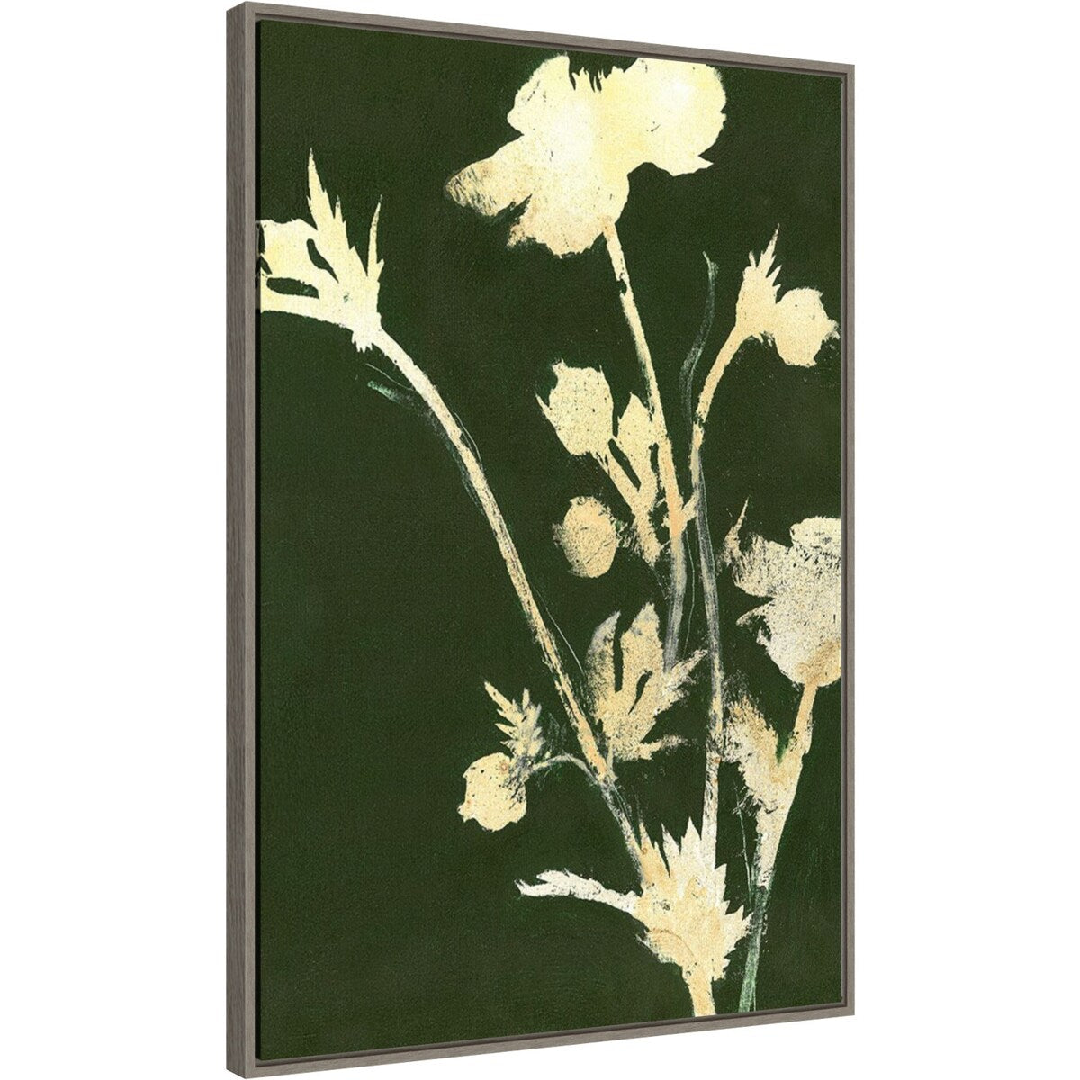 Pure Floral Nature 6 by Design Fabrikken Framed Canvas Wall Art Print - Sylvie Greywash