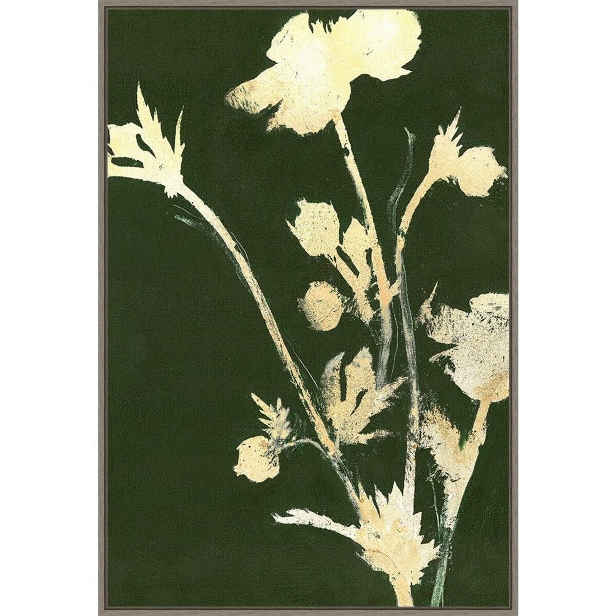 Pure Floral Nature 6 by Design Fabrikken Framed Canvas Wall Art Print - Sylvie Greywash