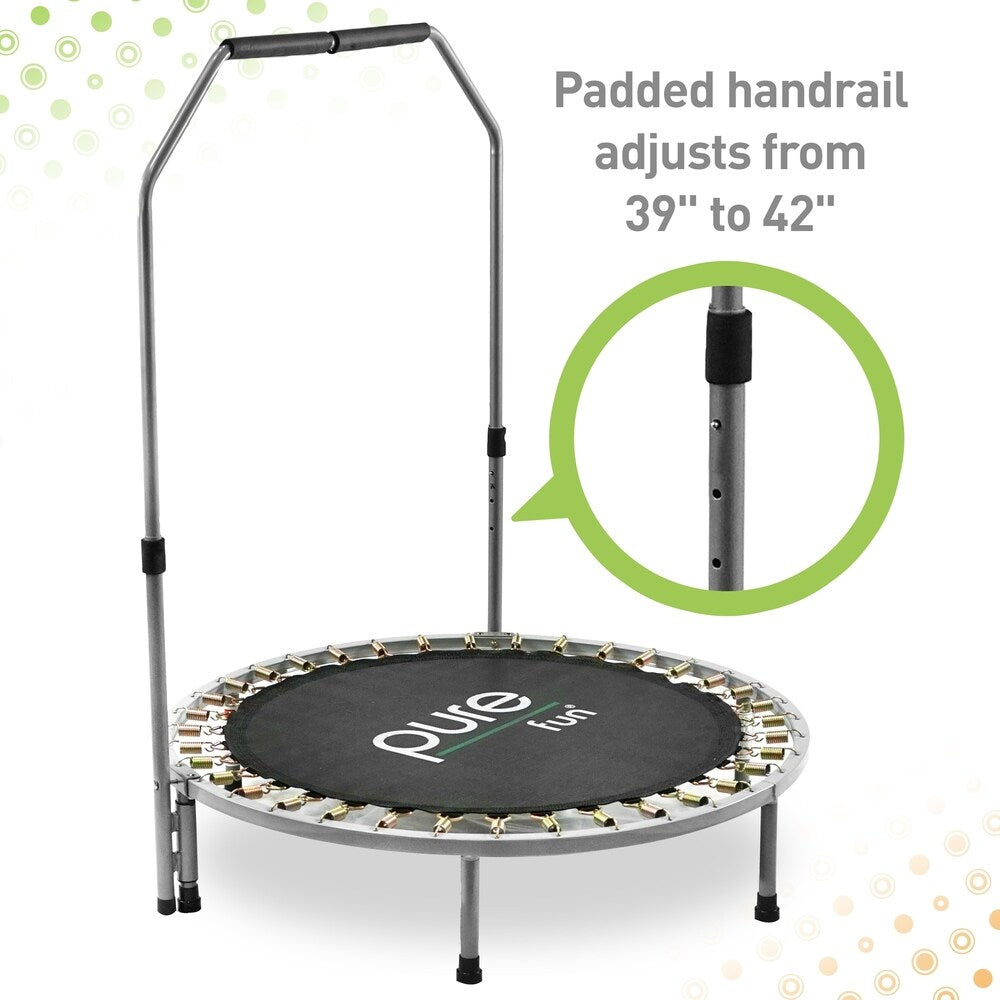 Pure Fun 40-inch Exercise Trampoline with Handrail