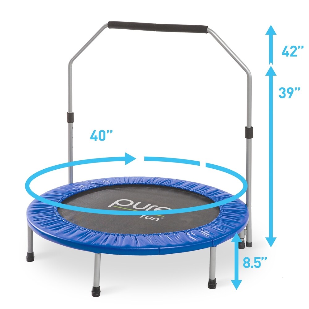 Pure Fun 40-inch Exercise Trampoline with Handrail