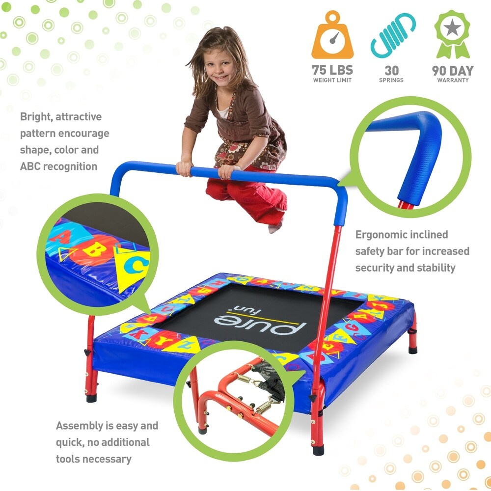 Pure Fun Preschool Jumper Kids Trampoline with Handrail