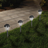 Pure Garden Glass Honeycomb Solar LED Pathway Lights Set of 12 - Silver