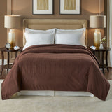 Pure Warmth 874140 Micro Fleece Electric Heated Warming Blanket Twin Chocolate