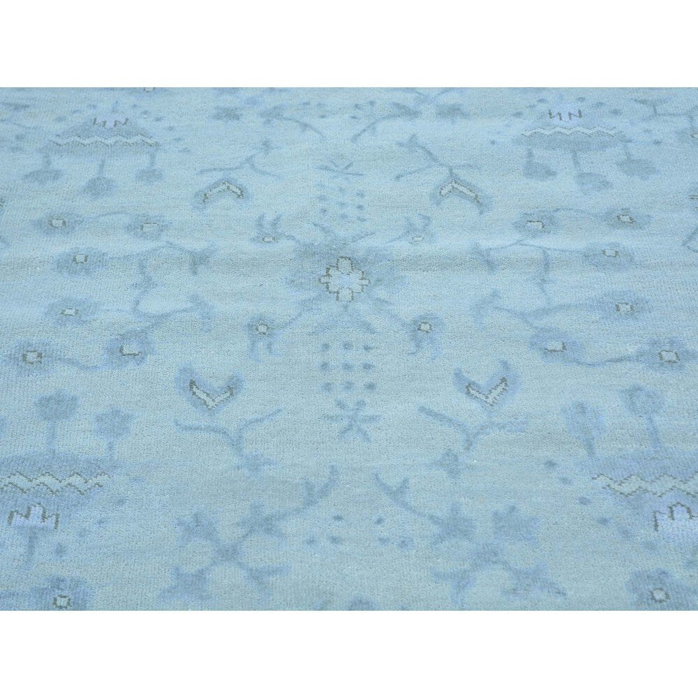 Pure Wool Stone Wash Oushak Hand-knotted Oriental Rug - 8'1" x 10'3"