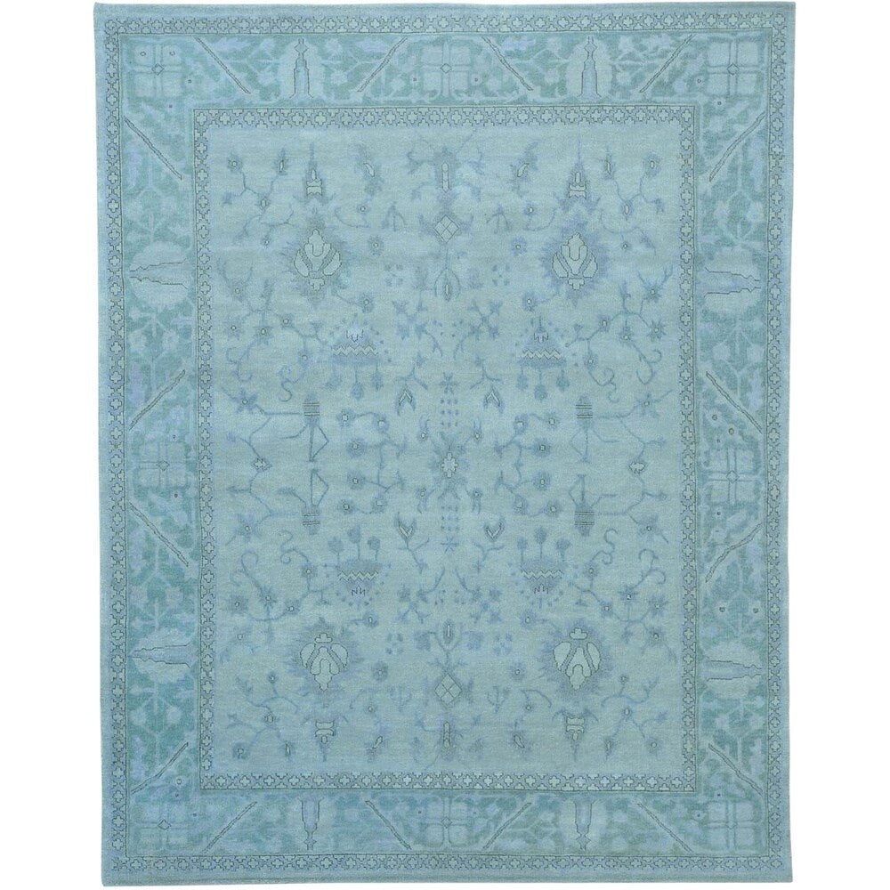 Pure Wool Stone Wash Oushak Hand-knotted Oriental Rug - 8'1" x 10'3"