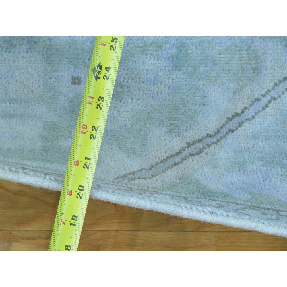 Pure Wool Stone Wash Oushak Hand-knotted Oriental Rug - 8'1" x 10'3"