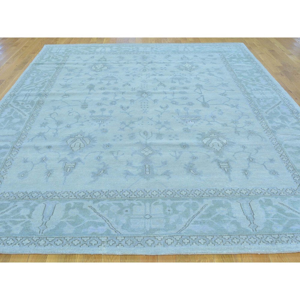 Pure Wool Stone Wash Oushak Hand-knotted Oriental Rug - 8'1" x 10'3"