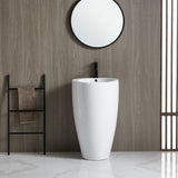 Eridanus Lido 33" Tall Freestanding Circular Pedestal Bathroom Sink - 19.5" W x 33.25" H