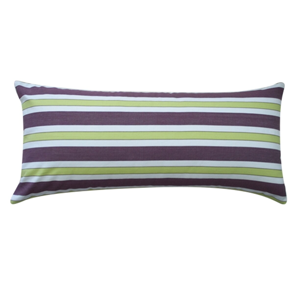 Jiti Purple Stripe Transitional Cotton Handmade Down Pillow - 12 x 26