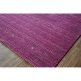 Purple Tribal Gabbeh Indian Area Rug Handmade Wool Carpet - 8'9"x 11'7"