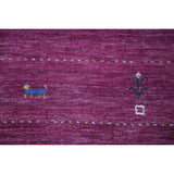 Purple Tribal Gabbeh Indian Area Rug Handmade Wool Carpet - 8'9"x 11'7"