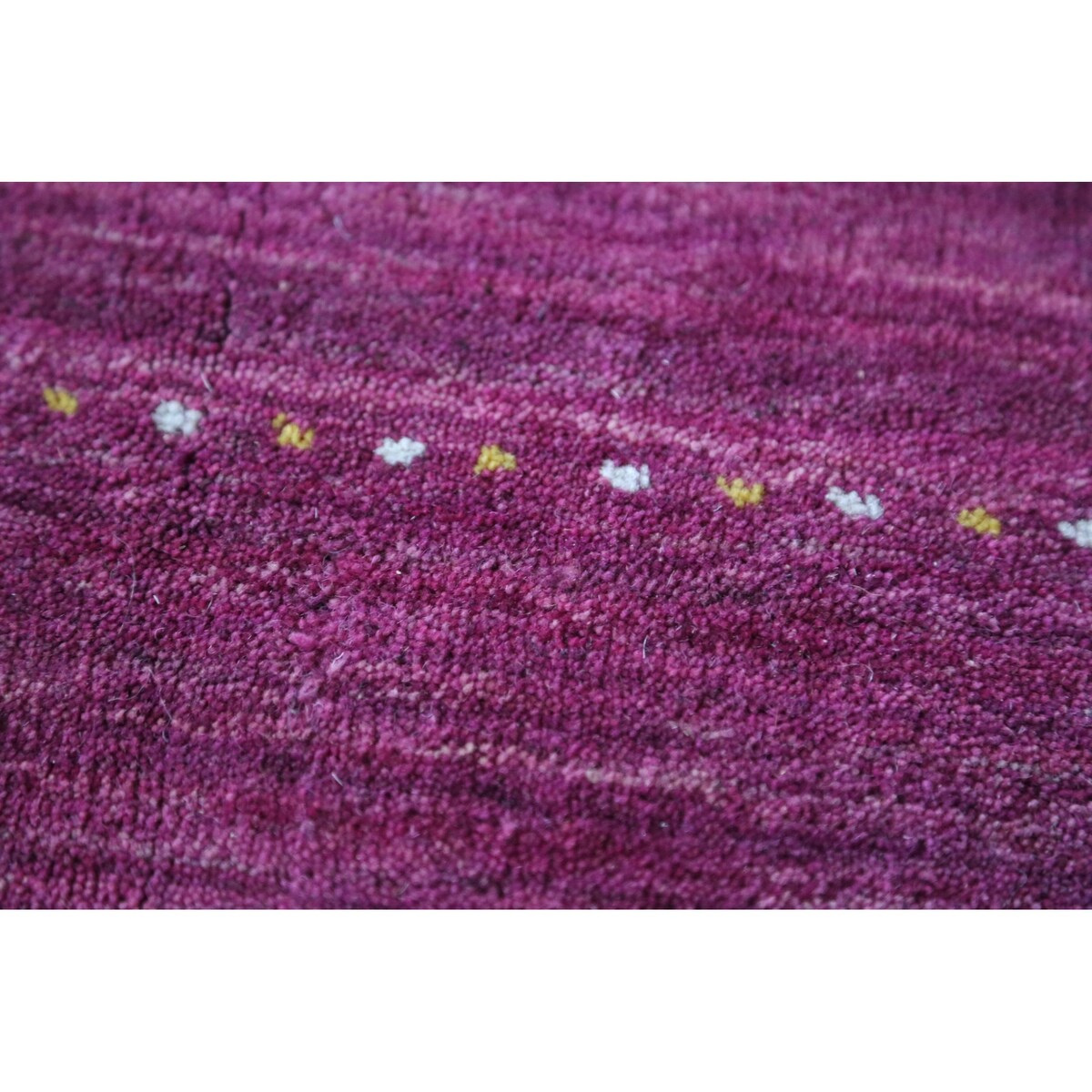 Purple Tribal Gabbeh Indian Area Rug Handmade Wool Carpet - 8'9"x 11'7"