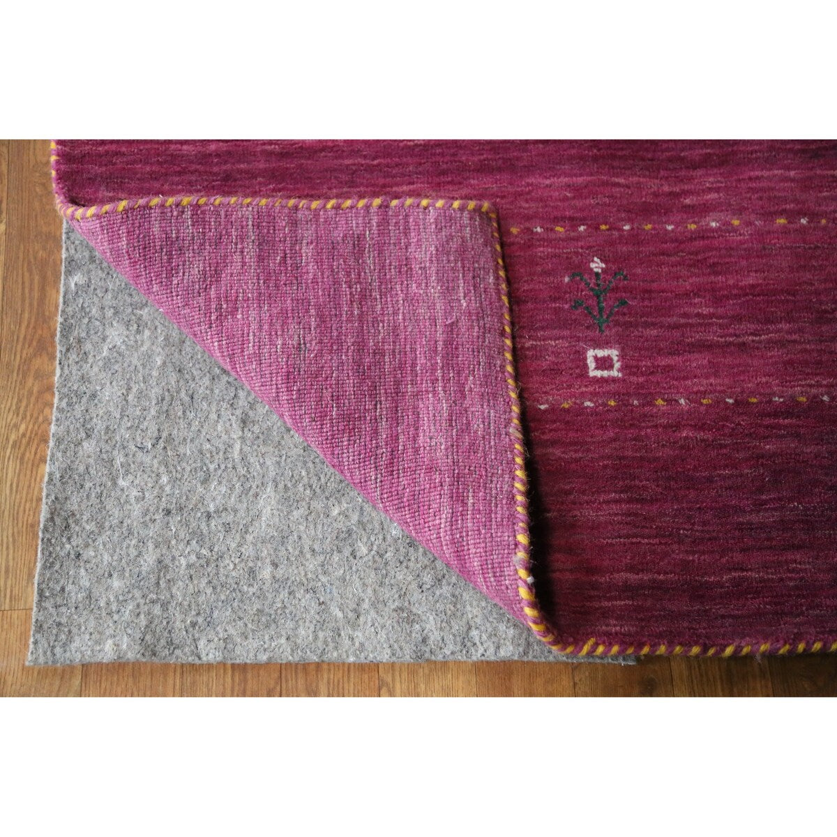 Purple Tribal Gabbeh Indian Area Rug Handmade Wool Carpet - 8'9"x 11'7"