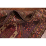 Purple Tribal Meshkin Persian Runner Rug Hand-Knotted Wool Carpet - 4'2"x 9'0"