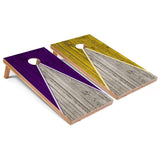 Purple and Yellow Pyramid Cornhole Board Set