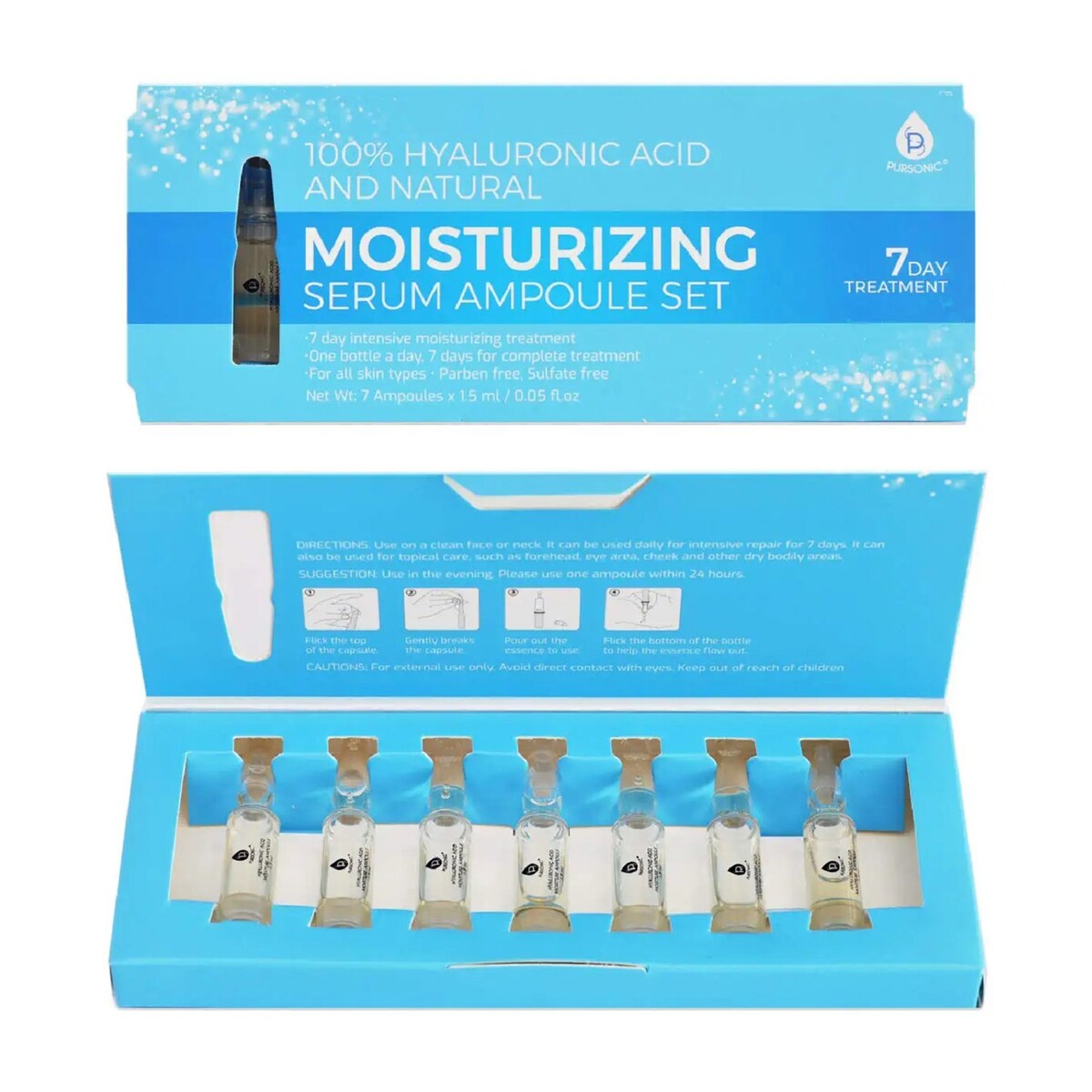 Pursonic Hyaluronic Acid & Natural Moisturizing Serum Ampoule Set
