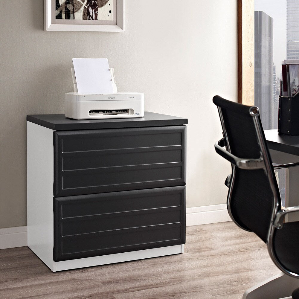 Amerwiood Home Pursuit White/ Grey Lateral File Cabinet