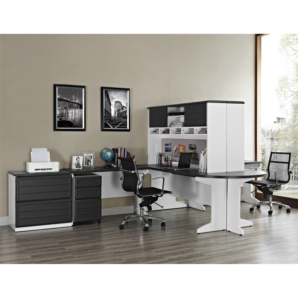 Amerwiood Home Pursuit White/ Grey Lateral File Cabinet