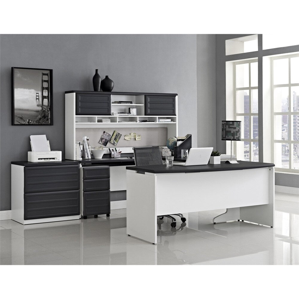 Amerwiood Home Pursuit White/ Grey Lateral File Cabinet