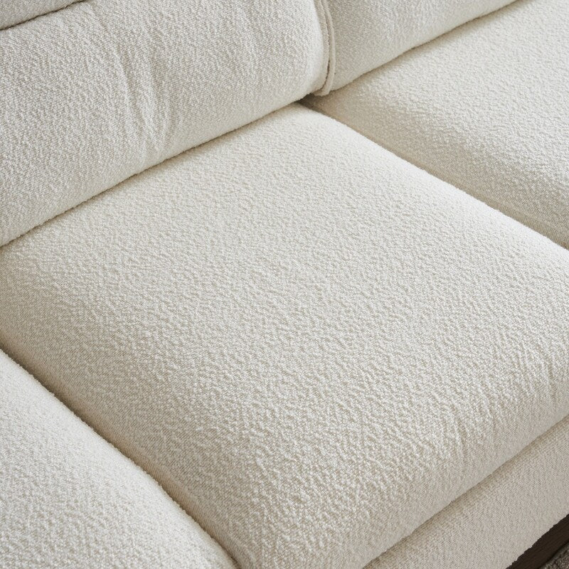 Pushback Chair Shape Four Seats with Footstool Plaid Fleece Diamond Electroplated Gold Triple Leg Indoor Modular Sofa