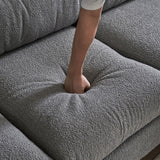 Pushback Chair Shape Four Seats with Footstool Plaid Fleece Diamond Electroplated Gold Triple Leg Indoor Modular Sofa