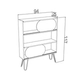 Pyramid 3-Tier Rectangle Bookshelf for Living Room and Home Office - N/A