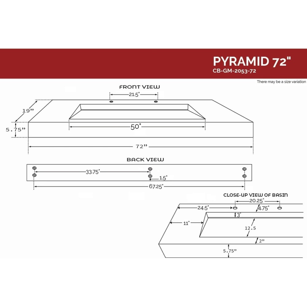 Pyramid Solid Surface Wall Mounted Sink