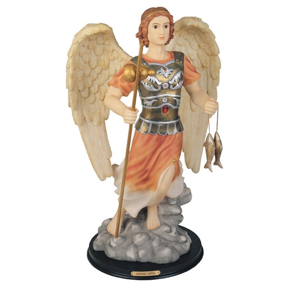Q-Max 24"H Archangel Raphael Statue Angel of Healing Holy Figurine Religious Decoration