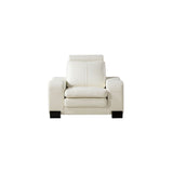 Q-Max 42"W Black/Ivory Faux Leather Accent Chair,The Ottomans are Designed with Wheels