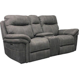 Q-Max 43"H Power Console Loveseat,Grey,On and off USB with Home Button