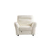 Q-Max 43"W Brown/White Italian Leather Chair,Wood Finished Sofa Legs