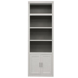 Q-Max 32"W Bookcase Display Cabinet with Adjustable Wood Shelves in Cottage White Finish