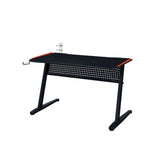 Q-Max Black & Red Finish Metal Gaming Table w/USB Port